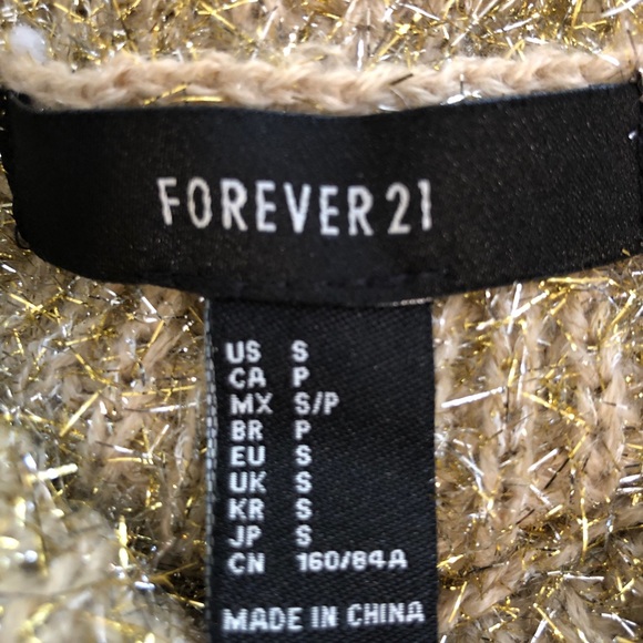 ❤️❤️ NWOT Forever21 sparkly silver and gold tinsel sweater S - Picture 4 of 5